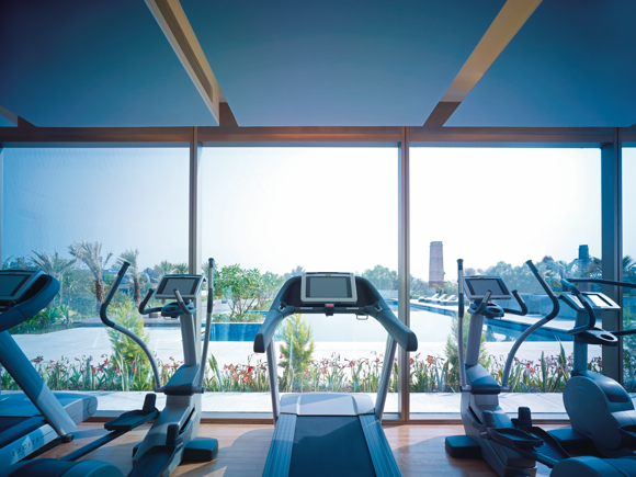 A 24-hour fitness center is available.
