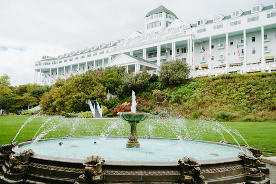 The iconic facade of the Grand Hotel on Michigan’s Mackinac Island