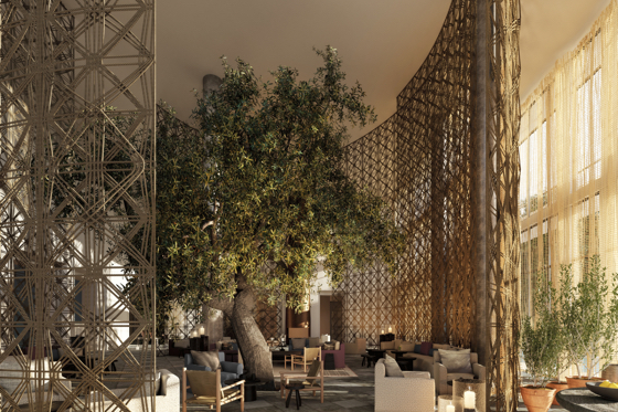 Lobby rendering of Janu in Montenegro