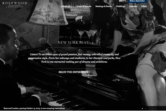Screenshot of the new rosewoodhotels.com website