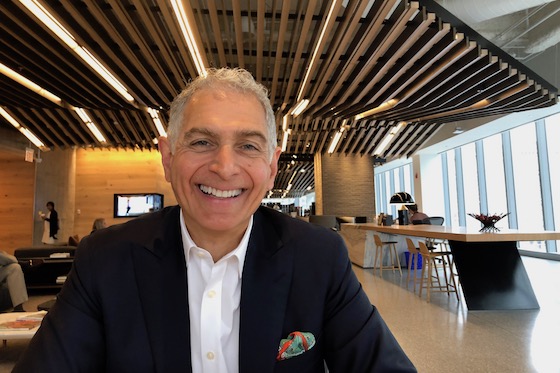 Mark Hoplamazian, president and CEO of Hyatt Hotels Corporation, in the company's open-plan Chicago headquarters
