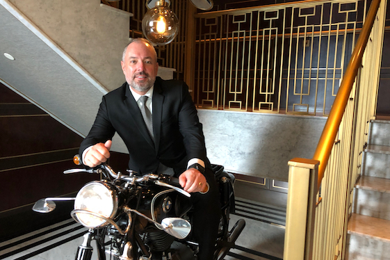 Michael Golden on the Penthouse's resident BMW R27