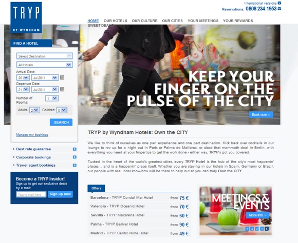 The new TRYP by Wyndham website.