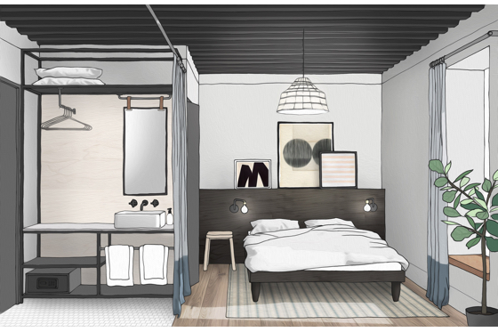 NoCo guestroom rendering