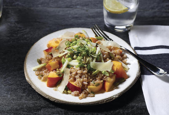 Peach and farro salad with ginger, kohlrabi and Pecorino, City Mouse, Chicago (cassidyphoto.com)