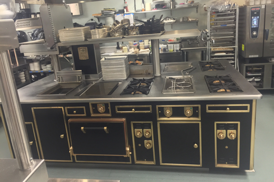 The centerpiece of the kitchen at Magdalena at The Ivy Hotel in Baltimore, Maryland, is a handmade Molteni cooking suite custom-built in Du Puis, France.