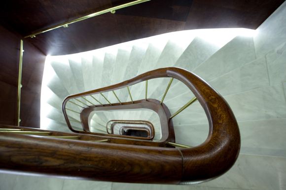 The hotel's marble staircase dates from the 1940s.