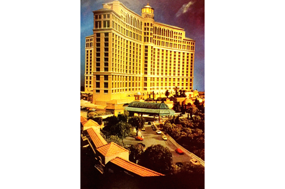 A scale model of the Bellagio, the 3,000-room, US$1.3 billion casino and resort by Mirage Resorts Inc. that opened in 1998.