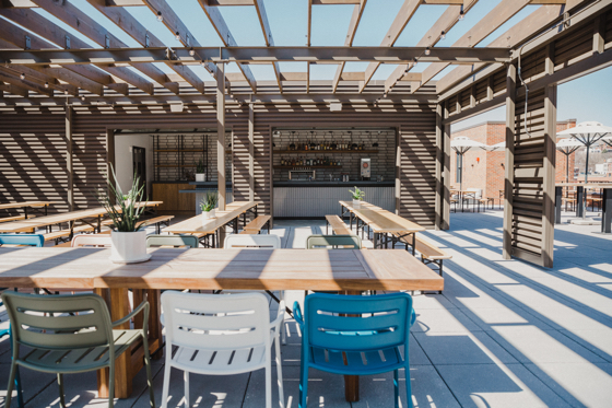 Rooftop dining at the Crossroads in Kansas City, Missouri