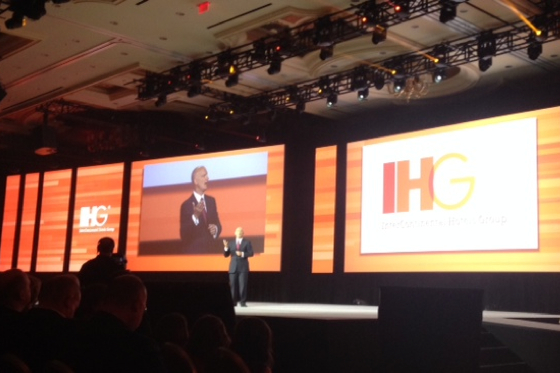 Kirk Kinsell kicked off IHG's annual conference on Monday at the Sands Expo Center in Las Vegas.