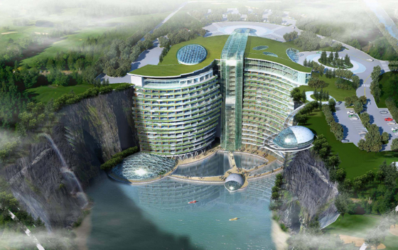 Rendering of the Songjiang Quarry Hotel development in China