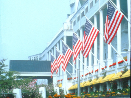 Grand Hotel on Michigan’s Mackinac Island first opened July 10, 1887.