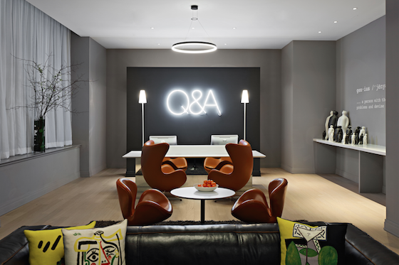 The lobby at Q&A Residential Hotel in New York City