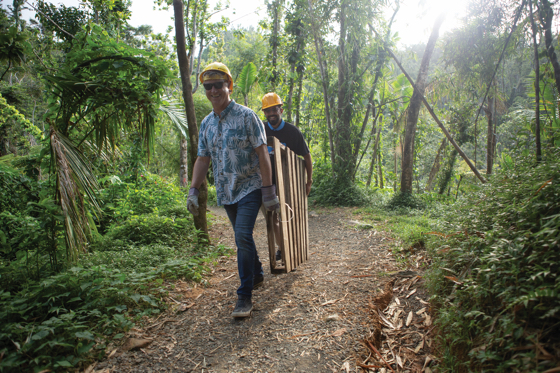Stolzlechner was among volunteers cleaning up Puerto Rico's El Yunque National Forest after the hurricane struck.