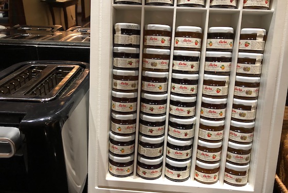 The preserves stands at the Anantara Siam in Bangkok save space and labor time.