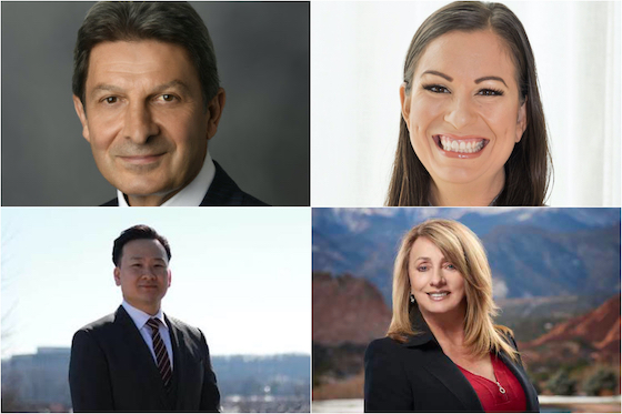 From left, clockwise: Mark DeCocinis (Urban Resort Concepts), Rachel Jacobs (Snow King Resort), Denise Perkins (Garden of the Gods Resort and Club) and James Lee (The Banneker)   
