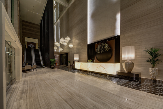 The hotel will include a 7,535-square-foot (700-square-meter) lobby/reception area.