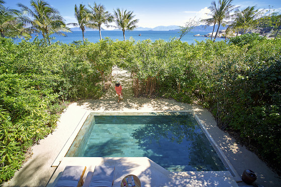 Some of the villas feature private pools. 