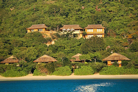 The Hilltop Reserve sits unobtrusively above the beachfront villas at Six Senses Ninh Van Bay.