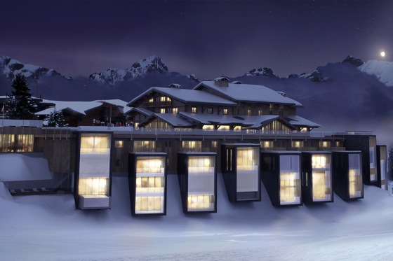 An artistic rendering of Six Senses Mont Blanc.