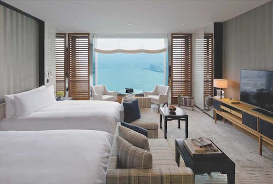 A twin room with harbor view