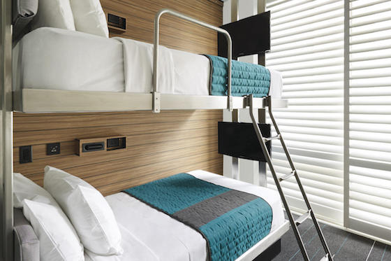 Bunk bed setup at BD Hotels' Pod Hotels concept