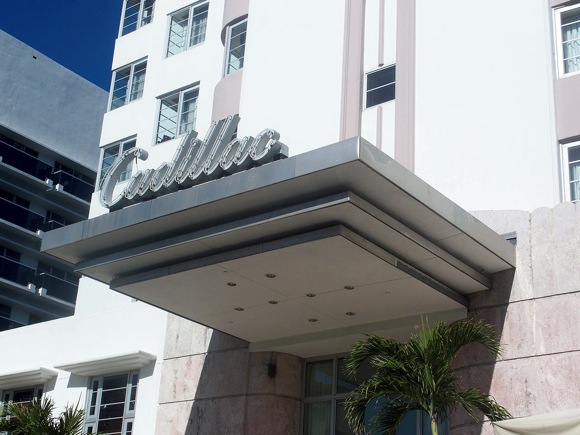 The hotel has retained its historic Cadillac Hotel signage. Photo by Ebyabe/CC <br> </br>