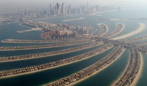 Aerial view of The Palms Jumeirah development. Photo by thetravelguru/CC