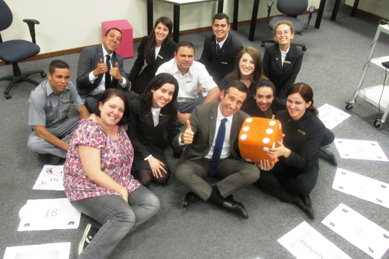 Staffers at Grand Hyatt São Paulo participate in the voluntary Sponsor of Love game.